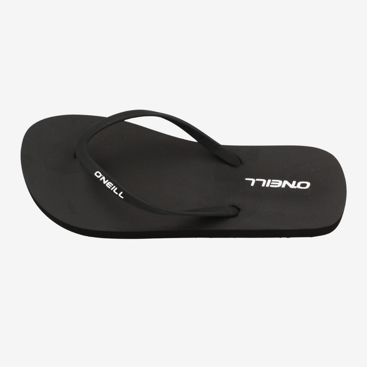 Black sandal with 'O'Neill' branding on a light gray background