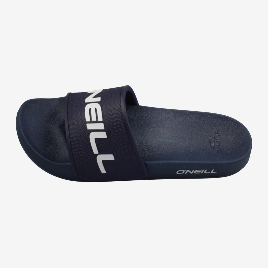Navy blue sandal with 'O'Neill' branding on a white background