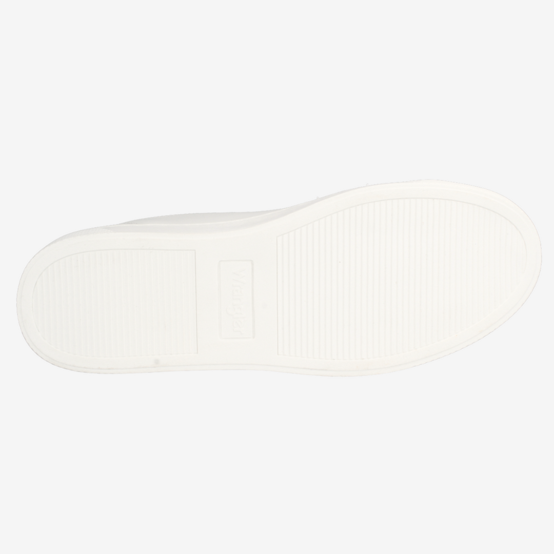 Close-up of a white sock on a light gray background