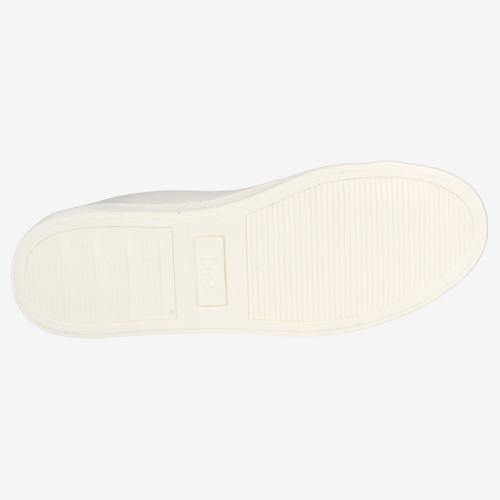 White sole of a shoe on a light gray background