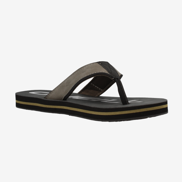 Black and brown sandal on a white background