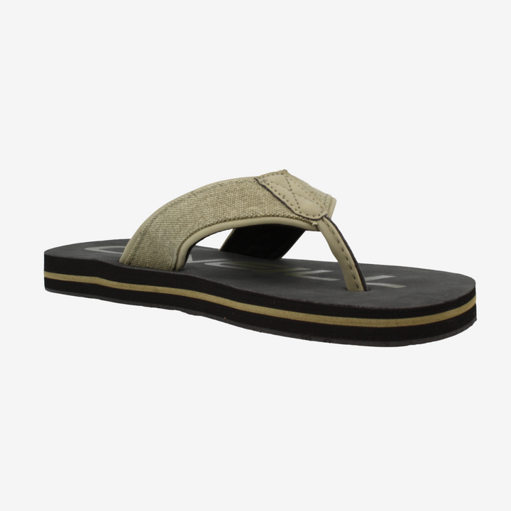 Green sandal with black sole on a white background