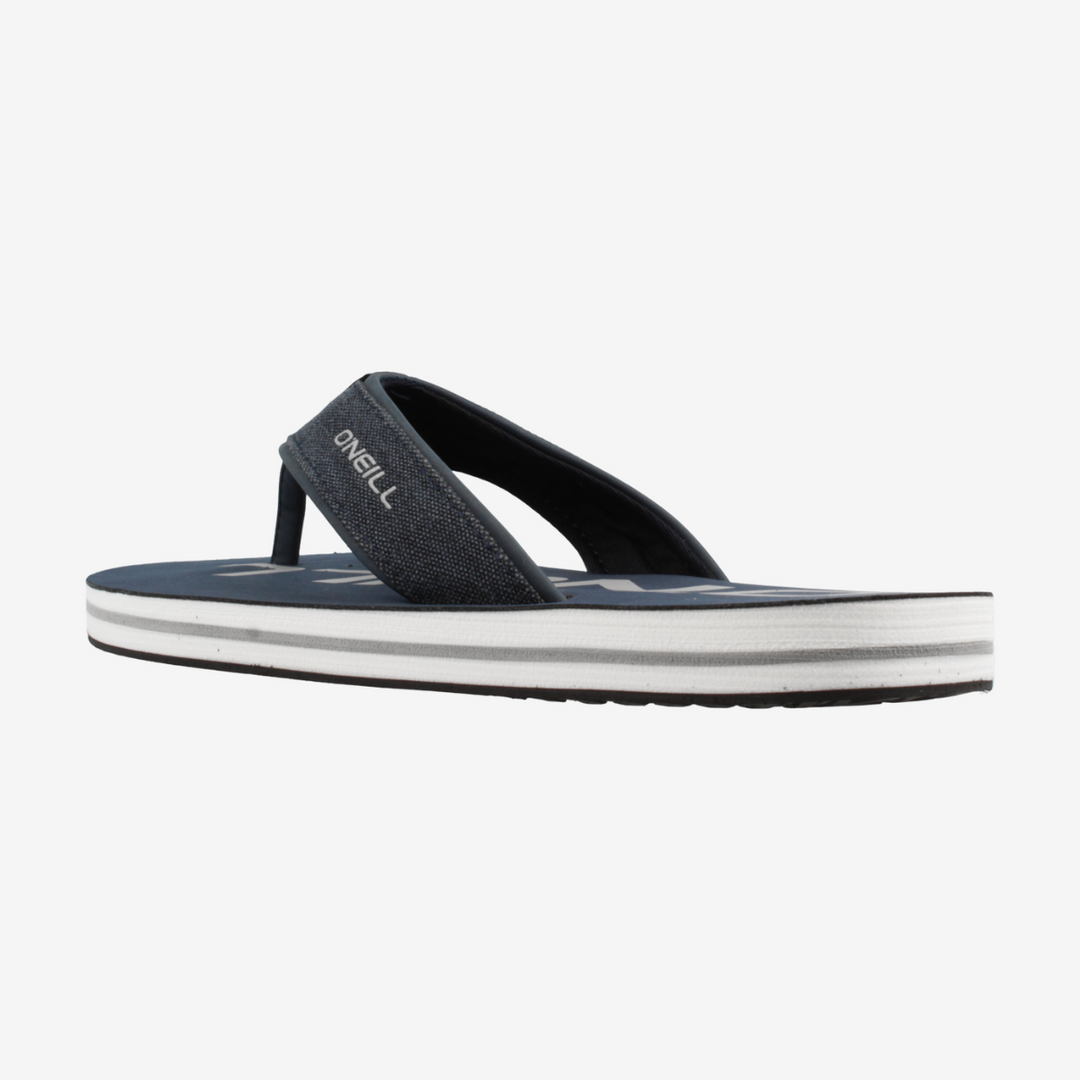 Black sandal with white sole on a white background