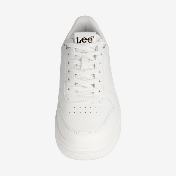 White sneaker with 'Lee' branding on a white background