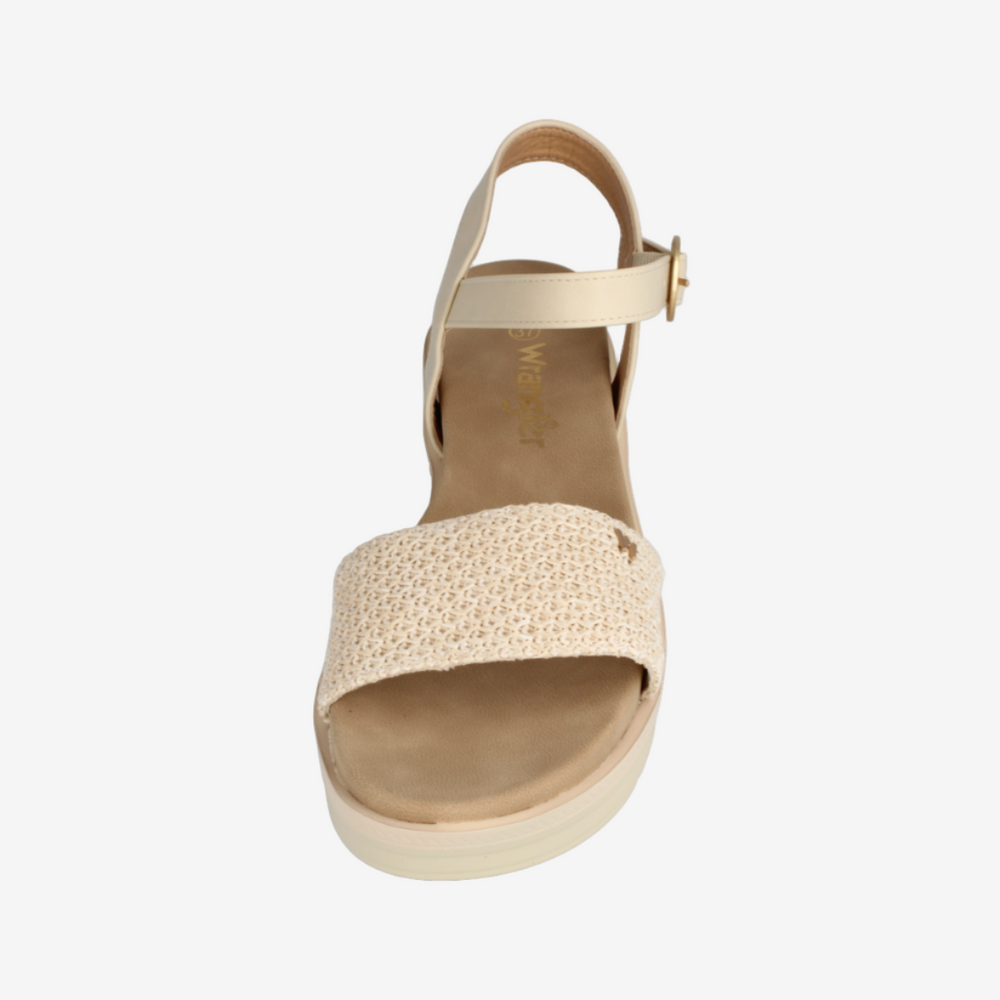 Beige sandal on a white background