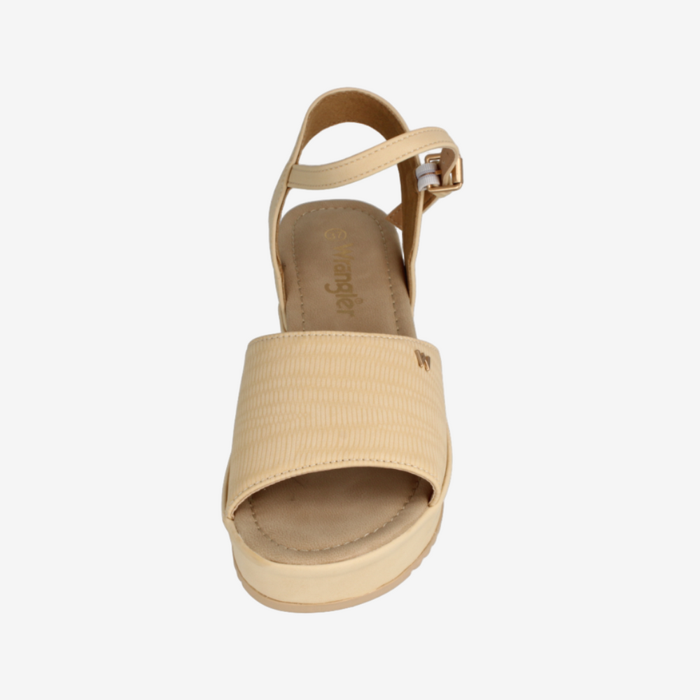 Beige sandal on a white background