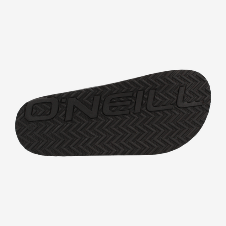 Black sandal sole with 'O'Neill' branding on a white background