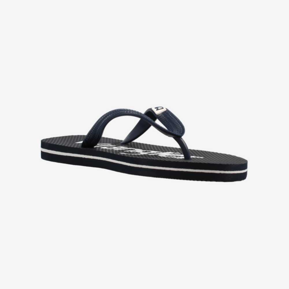 Navy blue flip-flop sandal on a white background