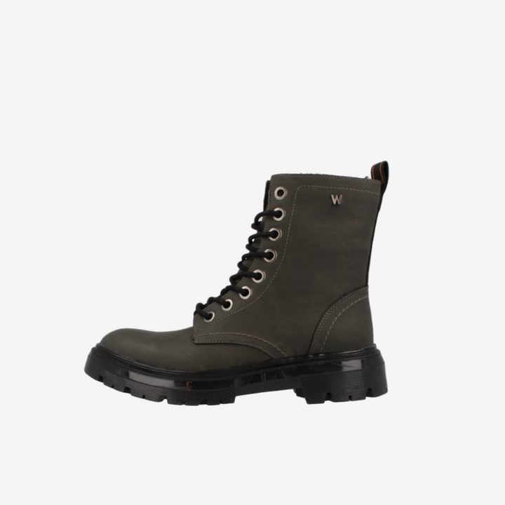 Black boot on a white background