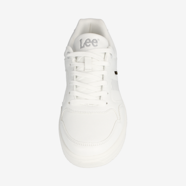 White sneaker with 'Lee' branding on a white background