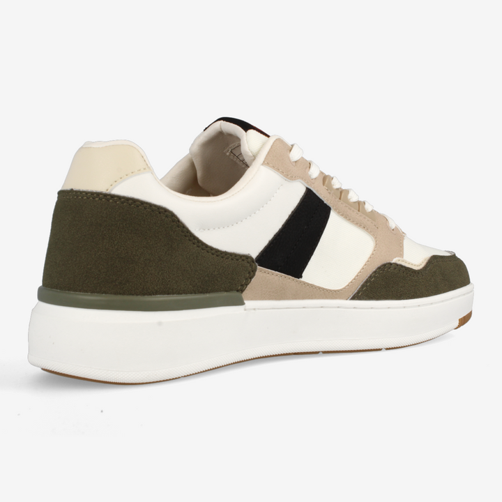 Multicolored sneaker on a white background