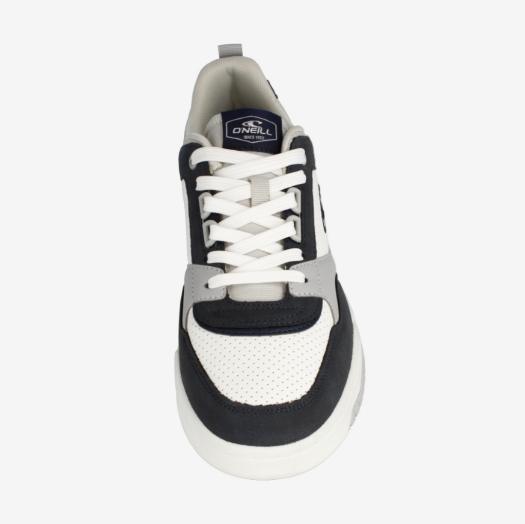 White and black sneaker with 'O'Neill' branding on a white background