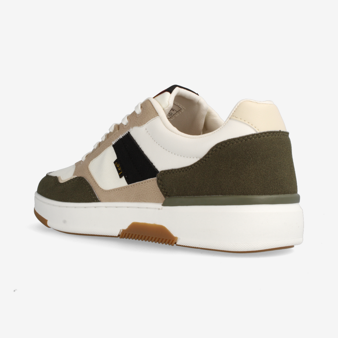 Multicolored sneaker on a white background