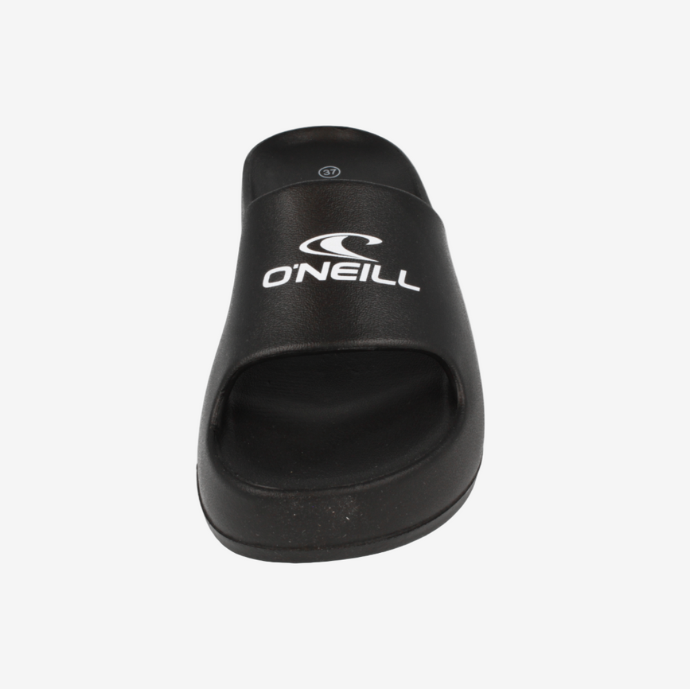 Black sandal with O'Neill logo on a white background