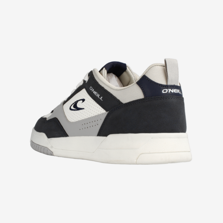 Black and gray sneaker with white sole on a white background