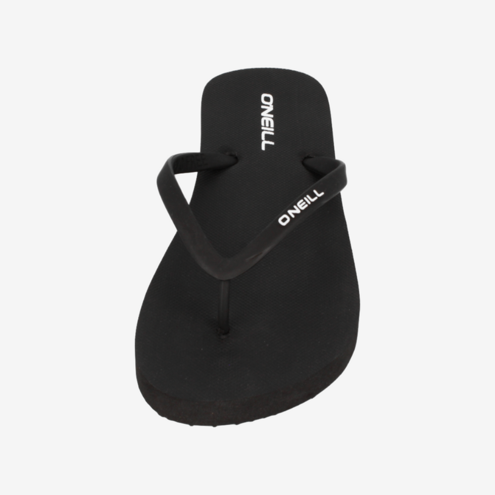 Black sandal with 'O'Neill' branding on a white background