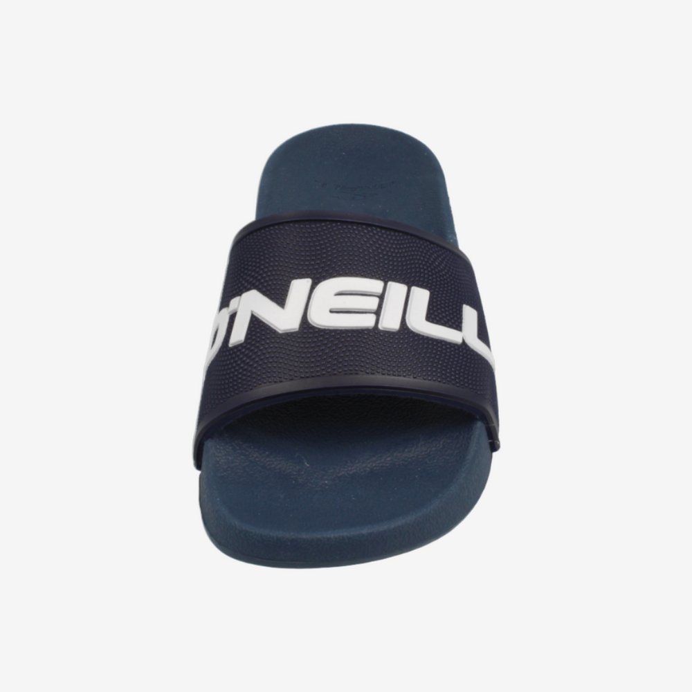 Navy slide sandal with 'O'Neill' branding on a white background