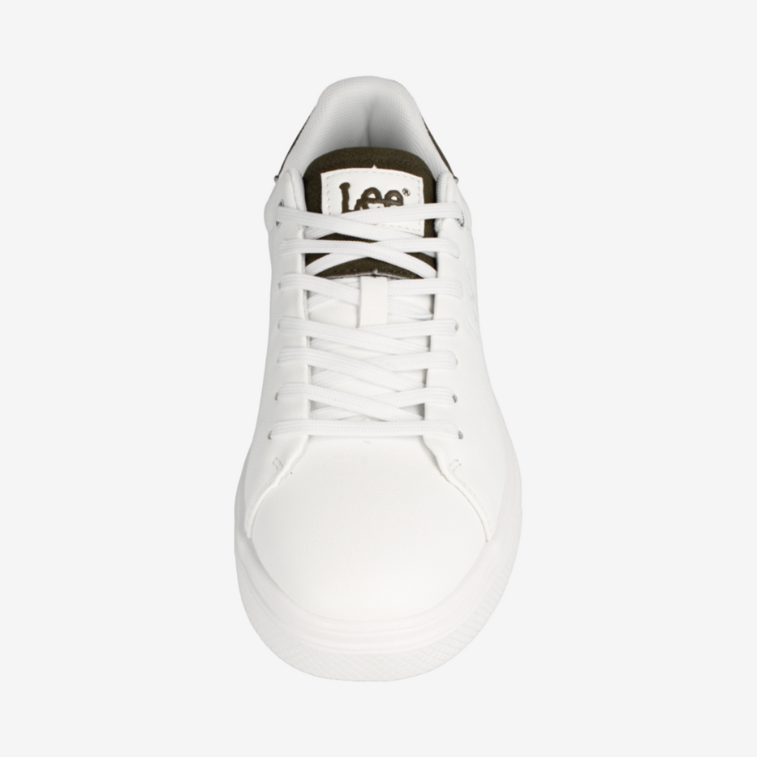 White sneaker with 'Lee' branding on a white background