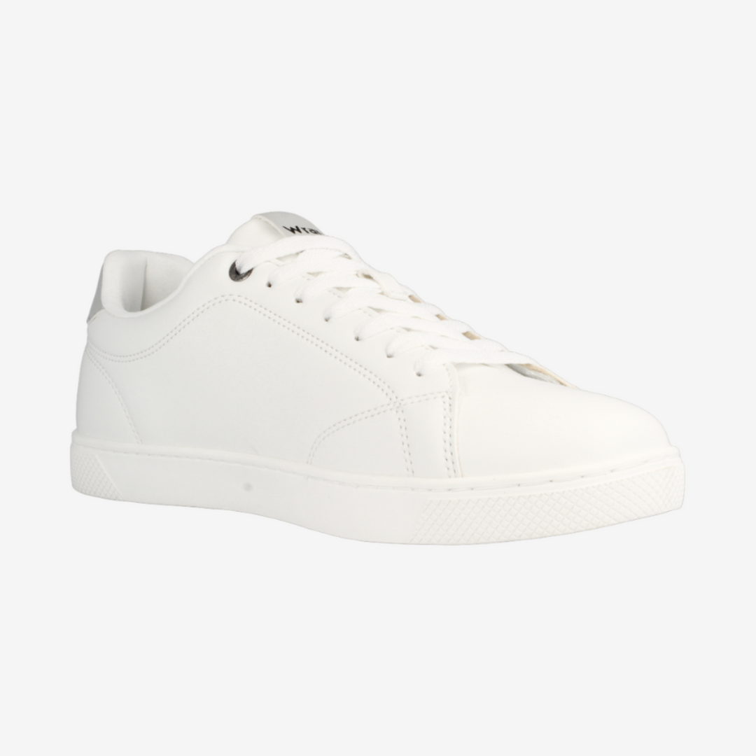 White sneaker on a light gray background