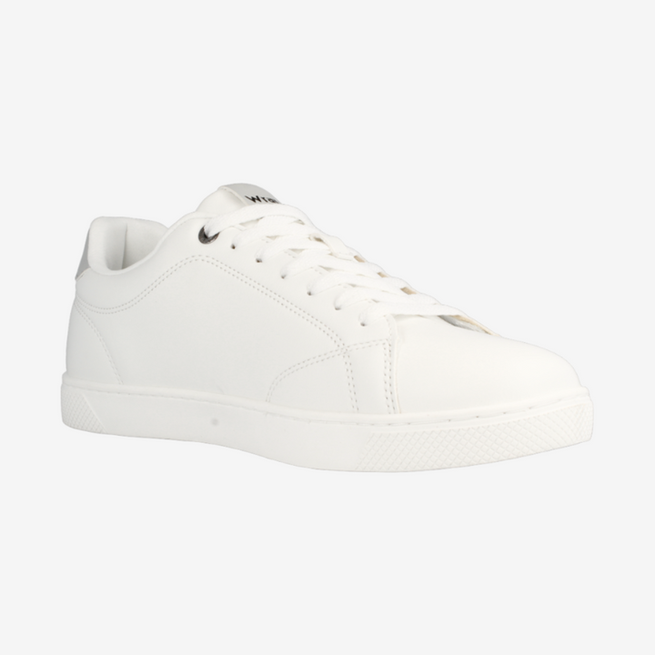White sneaker on a light gray background