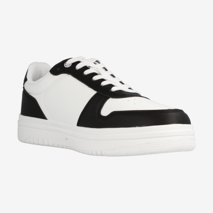 Black and white sneaker on a white background